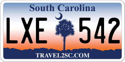 SC license plate LXE542