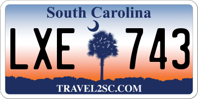 SC license plate LXE743