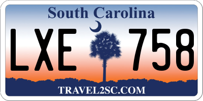 SC license plate LXE758