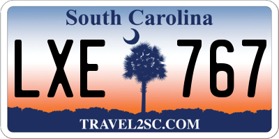 SC license plate LXE767