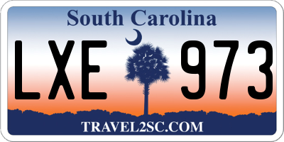SC license plate LXE973
