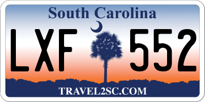SC license plate LXF552