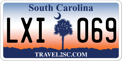 SC license plate LXI069