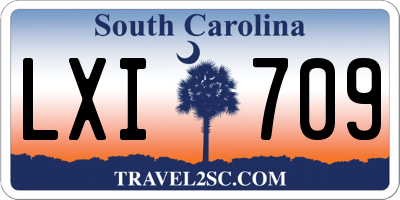 SC license plate LXI709