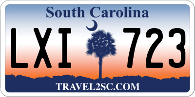 SC license plate LXI723