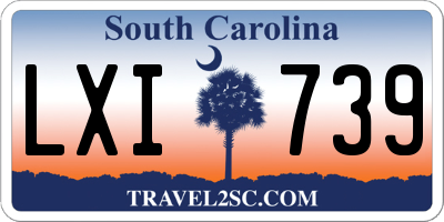 SC license plate LXI739