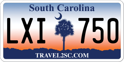 SC license plate LXI750