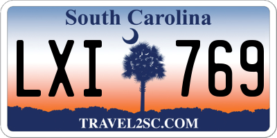 SC license plate LXI769