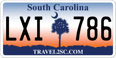 SC license plate LXI786