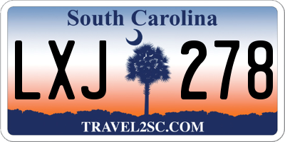 SC license plate LXJ278