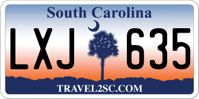 SC license plate LXJ635