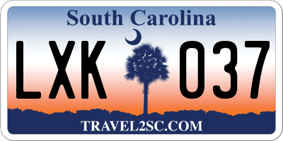 SC license plate LXK037