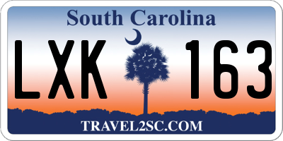 SC license plate LXK163