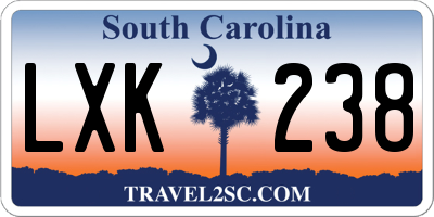 SC license plate LXK238