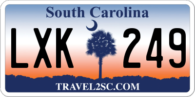 SC license plate LXK249