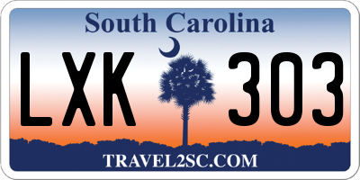 SC license plate LXK303
