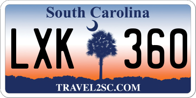 SC license plate LXK360