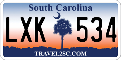 SC license plate LXK534