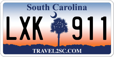 SC license plate LXK911