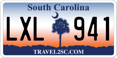 SC license plate LXL941