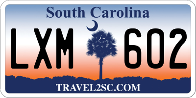 SC license plate LXM602