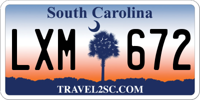 SC license plate LXM672