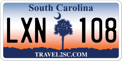 SC license plate LXN108