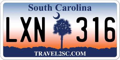SC license plate LXN316