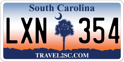 SC license plate LXN354