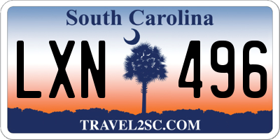 SC license plate LXN496