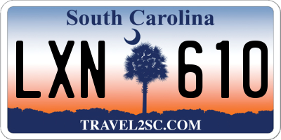 SC license plate LXN610