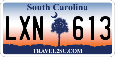 SC license plate LXN613