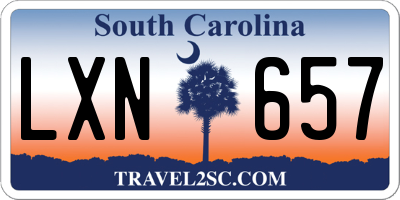 SC license plate LXN657