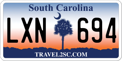 SC license plate LXN694