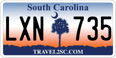 SC license plate LXN735