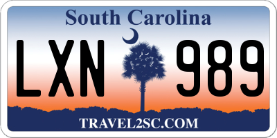 SC license plate LXN989