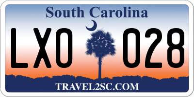 SC license plate LXO028