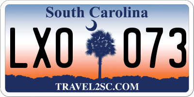 SC license plate LXO073