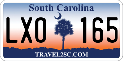 SC license plate LXO165