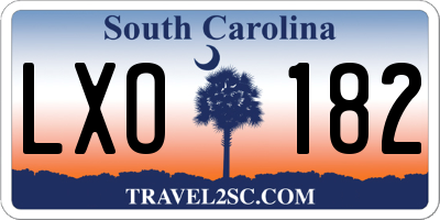 SC license plate LXO182