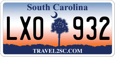 SC license plate LXO932