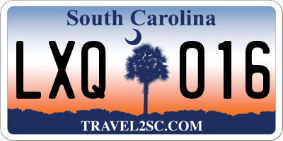 SC license plate LXQ016