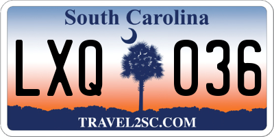 SC license plate LXQ036