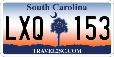 SC license plate LXQ153