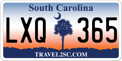 SC license plate LXQ365