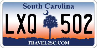 SC license plate LXQ502