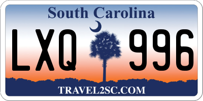 SC license plate LXQ996