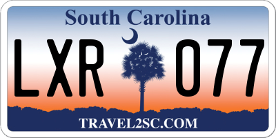 SC license plate LXR077