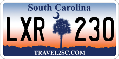 SC license plate LXR230