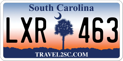 SC license plate LXR463